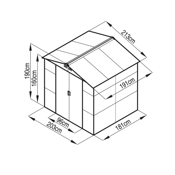 Zahradní domek G21 GAH 407 - 213 x 191 cm, šedý