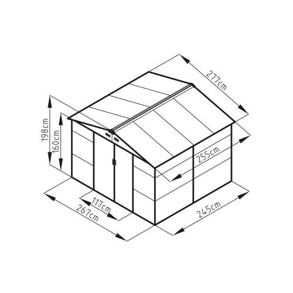 Zahradní domek G21 GAH 706 - 277 x 255 cm, antracitový