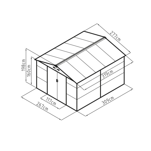 Zahradní domek G21 GAH 884 - 277 x 319 cm, antracitový