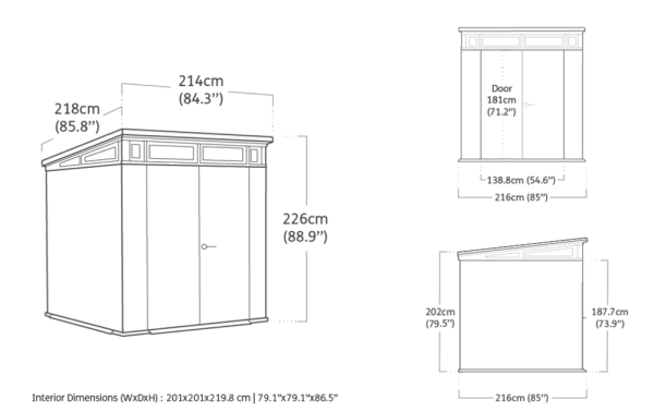 PENT Signature HORIZONTAL domek 7x7 - ASHWOOD