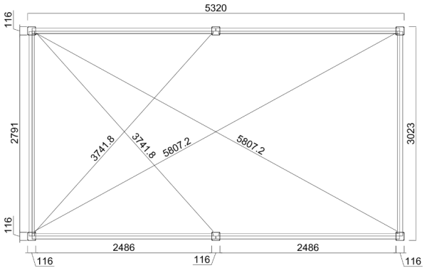 Bioklimatická pergola INTRO NEO 5,3x3 m, hliník a ocel - volně stojící