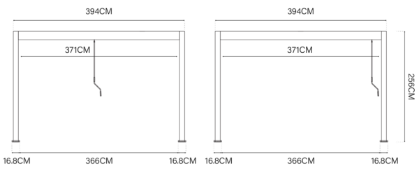 Bioklimatická pergola INTRO DUO 4x4 m, hliník - volně stojící